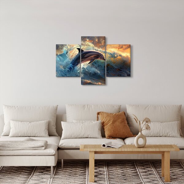 Kép - Delfin, illusztrációk (90x60 cm)