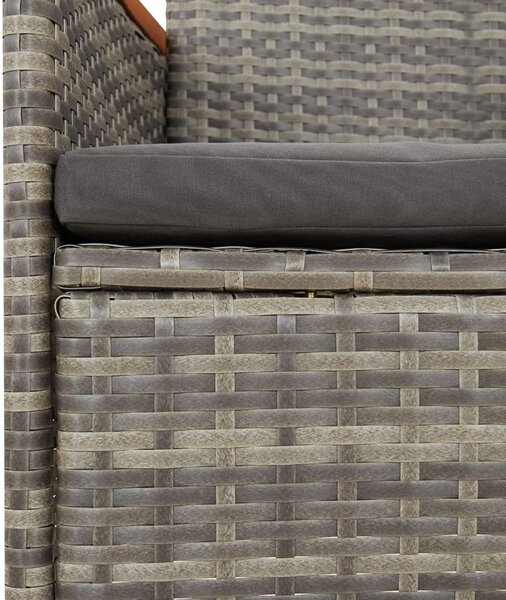 11 részes szürke polyrattan kerti ülőgarnitúra párnákkal