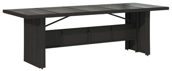 9 részes fekete polyrattan kerti étkezőgarnitúra párnákkal