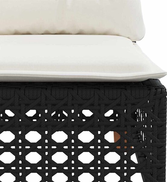 7 részes fekete polyrattan kerti ülőgarnitúra párnával