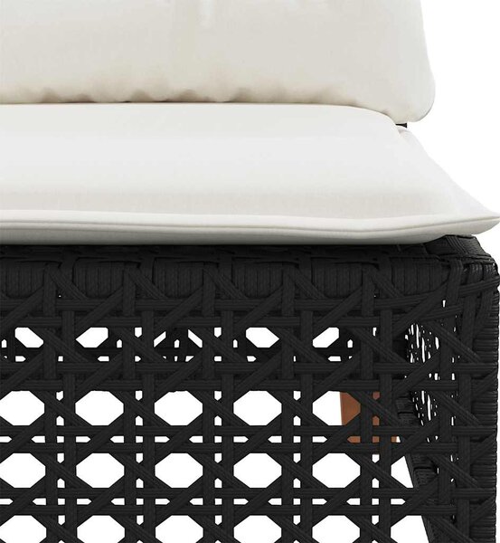 7 részes fekete polyrattan kerti ülőgarnitúra párnával
