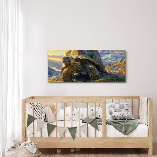 Kép - Teknős és hegyvidéki táj (120x50 cm)