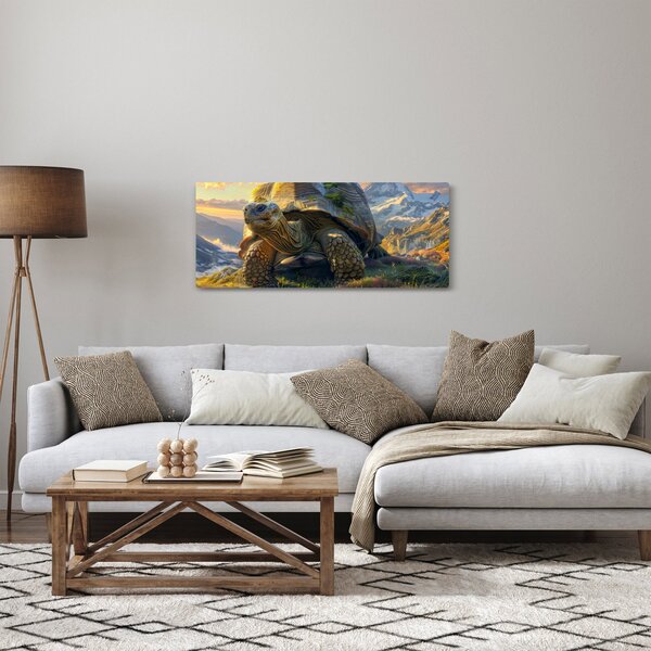 Kép - Teknős és hegyvidéki táj (120x50 cm)