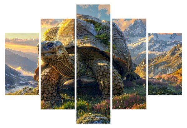 Kép - Teknős és hegyvidéki táj (150x105 cm)