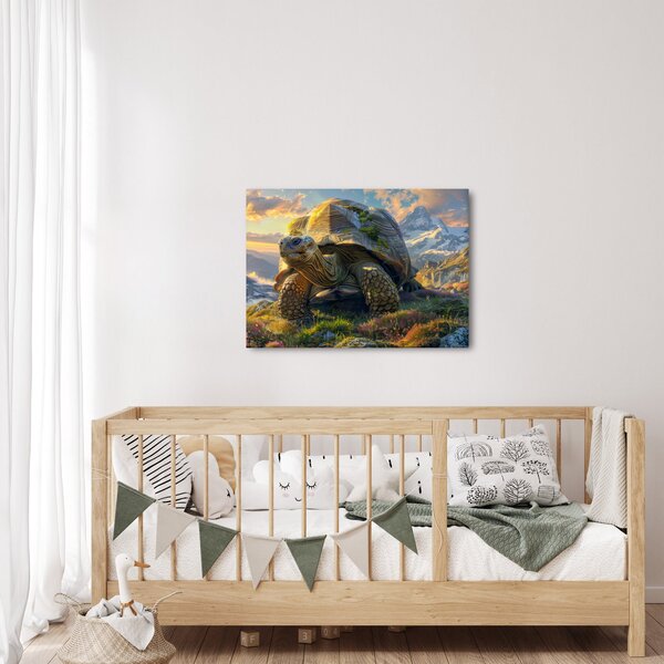 Kép - Teknős és hegyvidéki táj (70x50 cm)