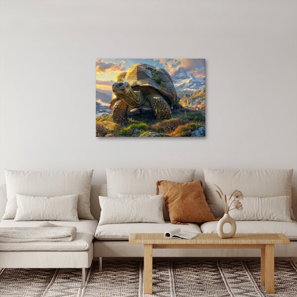 Kép - Teknős és hegyvidéki táj (70x50 cm)