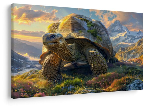 Kép - Teknős és hegyvidéki táj (90x60 cm)