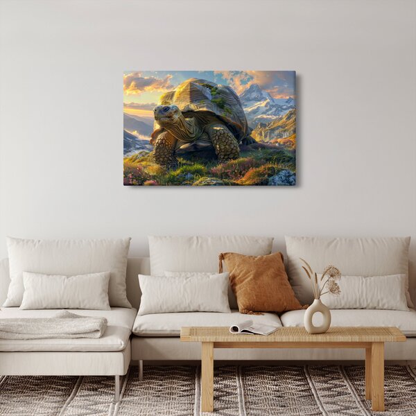Kép - Teknős és hegyvidéki táj (90x60 cm)