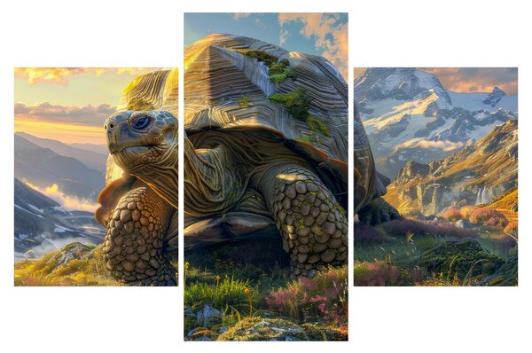 Kép - Teknős és hegyvidéki táj (90x60 cm)
