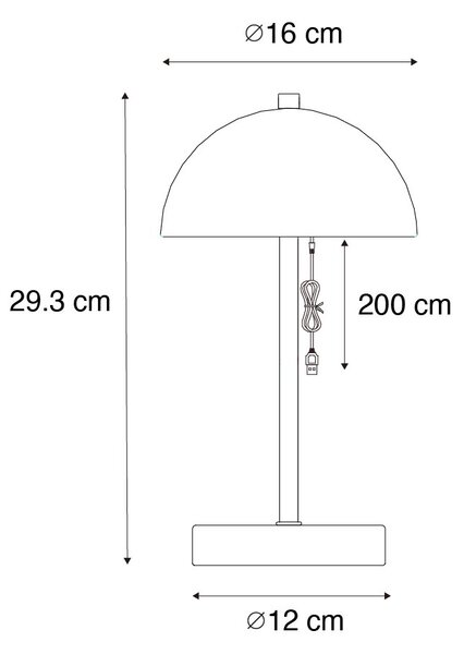 2 darabos kültéri asztali lámpa szett sötét bronz színben, újratölthető, LED-del, 3 fokozatban dimmelhető - Keira