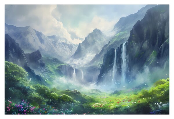 Kép - Vízesések völgye (90x60 cm)