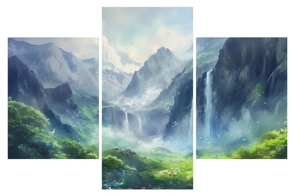 Kép - Vízesések völgye (90x60 cm)