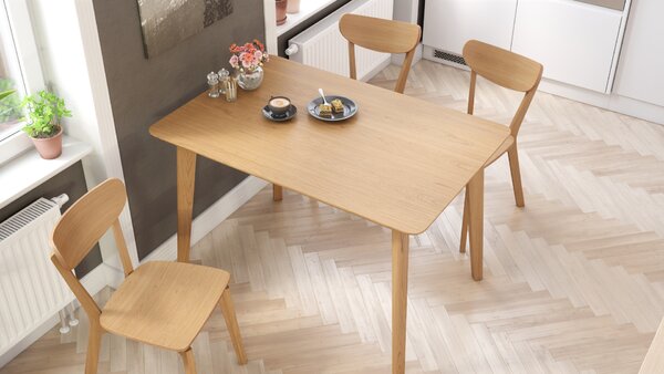 MAZZONI EXPORT ROXY Természetes Tölgyfa - RETRO TÉGLALAP ALAKÚ FA ASZTAL 120 vagy 150 cm-es KONYHÁBA/ÉTKEZŐBE