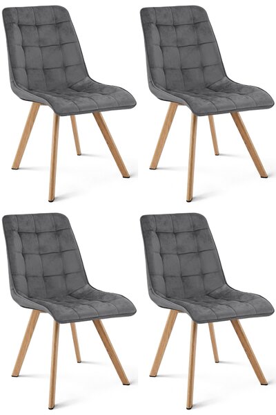 Étkezőszék CIEZA VELVET, sötétszürke