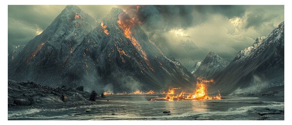 Kép - Vulkánkitörés (120x50 cm)