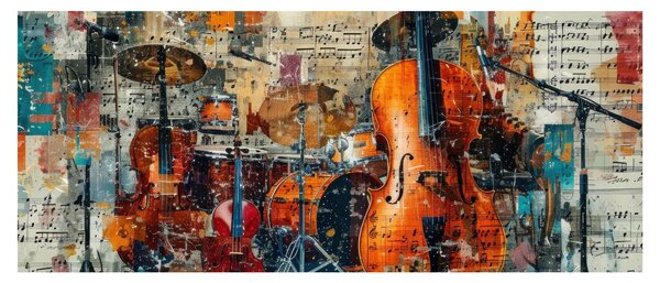 Kép - Hangszerek (120x50 cm)