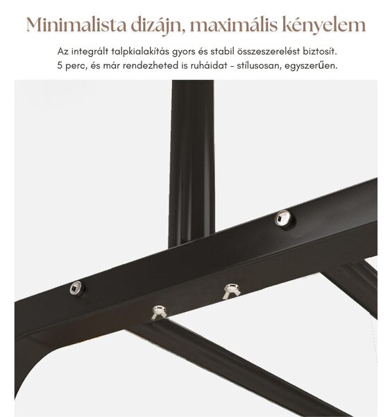 Nagy Ruhaállvány Csúszásmentes és Vízálló Kialakítással, Megerősített Acélcsövekkel, Fehér