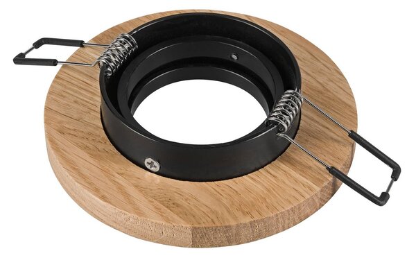 Lamkur Beépíthető mennyezeti lámpa Tobby, Ø 10 cm, 3 db-os szett, tölgyfa GU10, dimmelhető, Világos fa, Nappali / Étkező, Fa, Skandináv