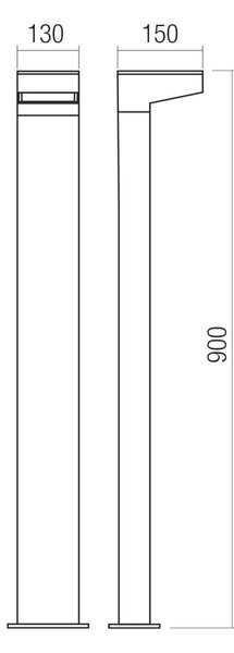 CAPE LED kültéri állólámpa, antracit, 20°X 90° optika, 90cm magasság, 3000K