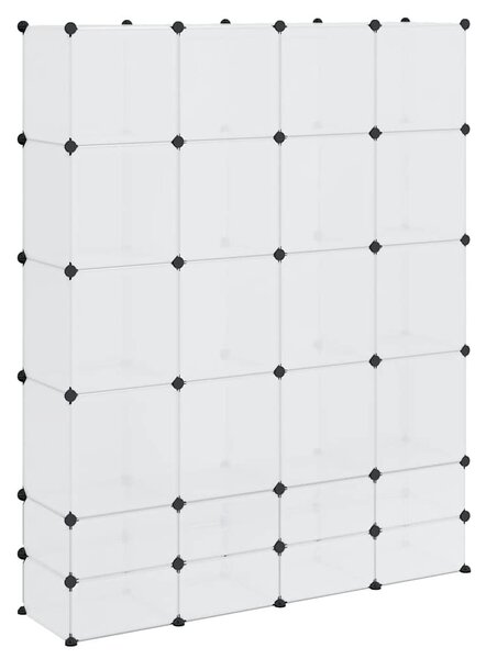 Fehér moduláris szekrény 18 rekesszel 37 x 146 x 180,5 cm