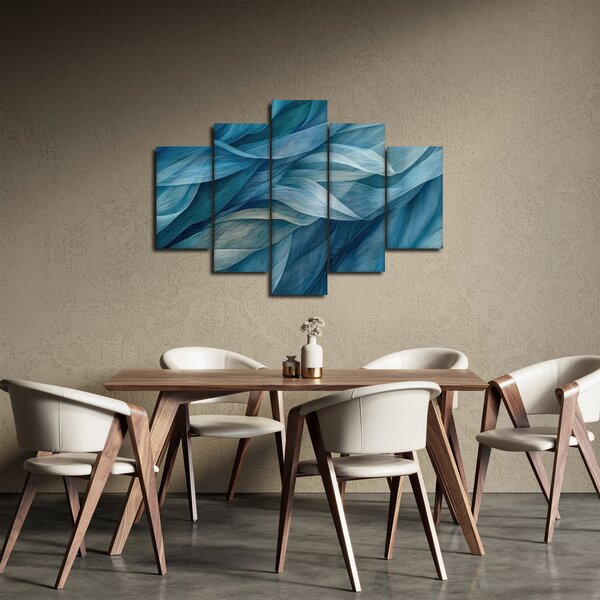 Kép - Kék és fehér fodrok (150x105 cm)