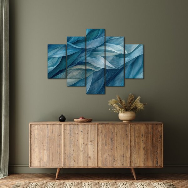 Kép - Kék és fehér fodrok (150x105 cm)