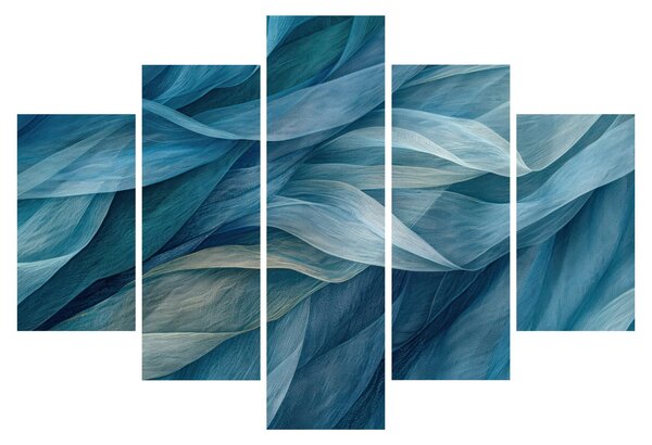 Kép - Kék és fehér fodrok (150x105 cm)