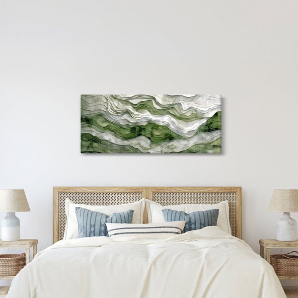 Kép - Zöld és fehér fodrok (120x50 cm)