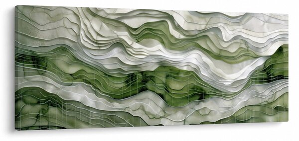 Kép - Zöld és fehér fodrok (120x50 cm)