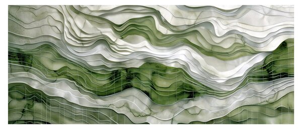 Kép - Zöld és fehér fodrok (120x50 cm)