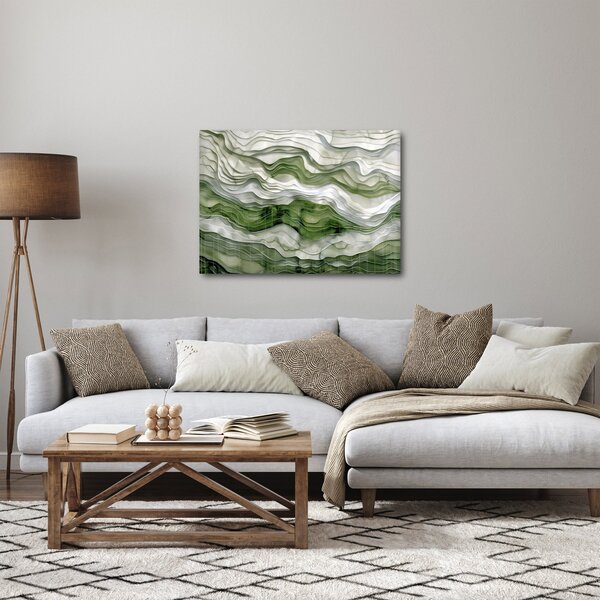 Kép - Zöld és fehér fodrok (70x50 cm)