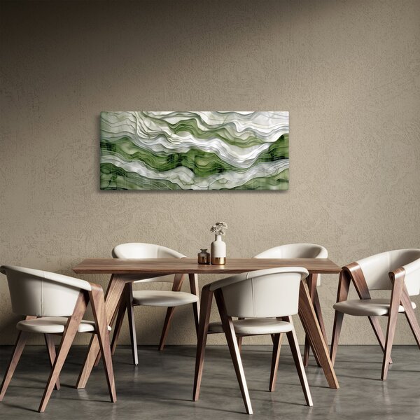 Kép - Zöld és fehér fodrok (120x50 cm)