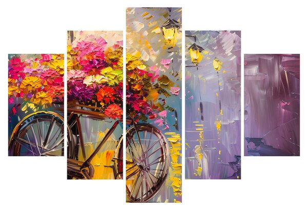 Kép - Kerék virágokkal (150x105 cm)