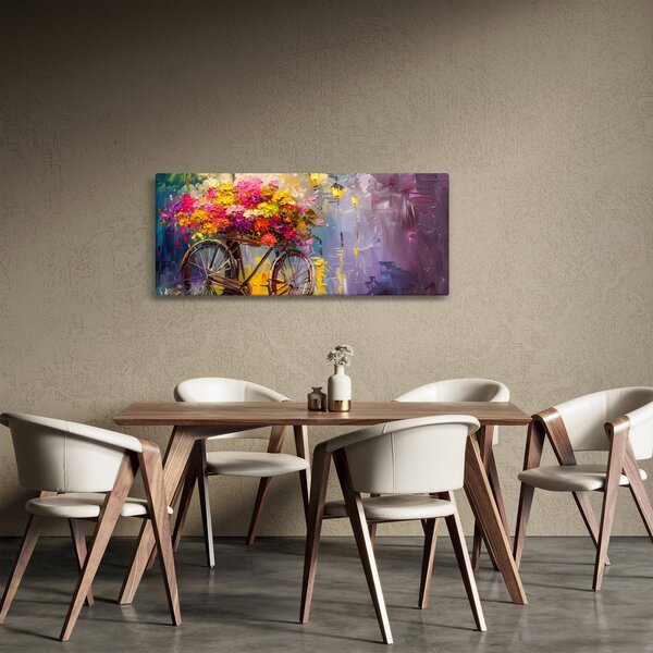Kép - Kerék virágokkal (120x50 cm)