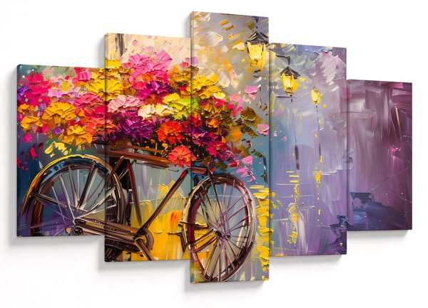 Kép - Kerék virágokkal (150x105 cm)