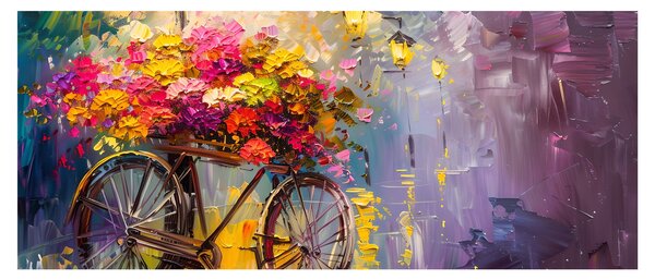 Kép - Kerék virágokkal (120x50 cm)