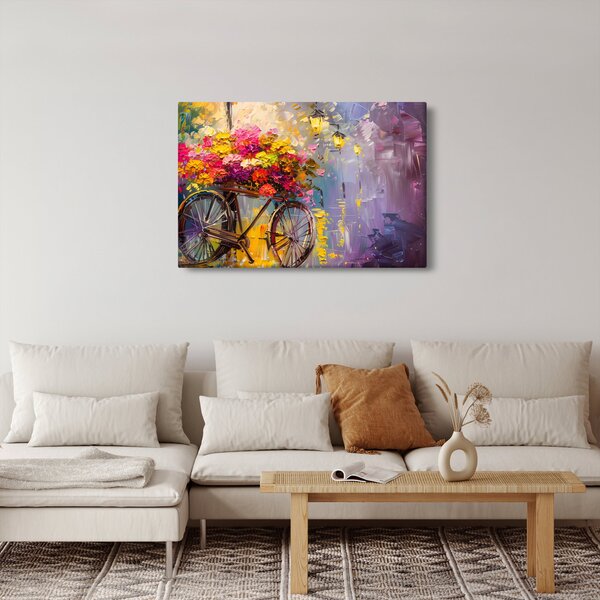 Kép - Kerék virágokkal (90x60 cm)