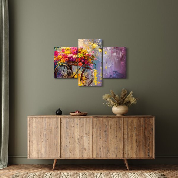 Kép - Kerék virágokkal (90x60 cm)