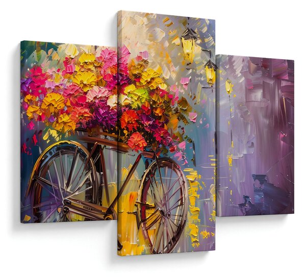 Kép - Kerék virágokkal (90x60 cm)