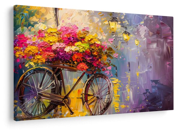 Kép - Kerék virágokkal (90x60 cm)