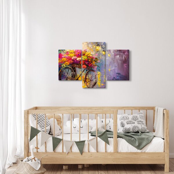 Kép - Kerék virágokkal (90x60 cm)
