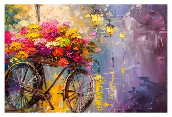 Kép - Kerék virágokkal (90x60 cm)
