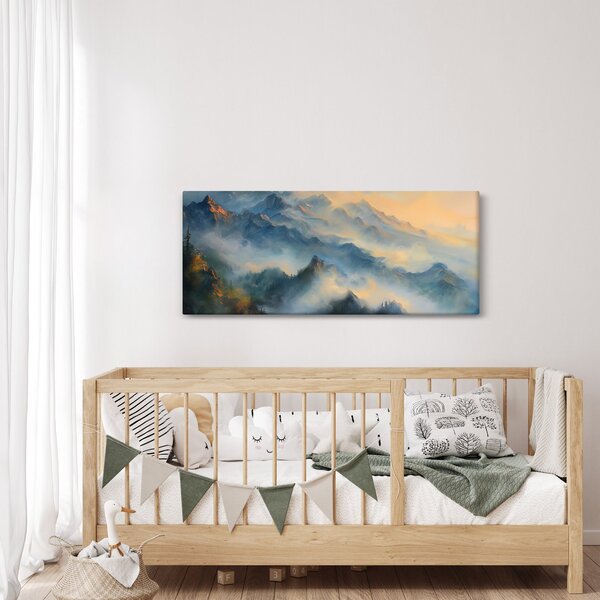 Kép - Festett hegyi táj (120x50 cm)