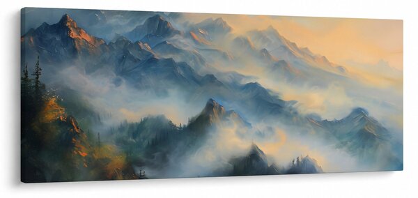 Kép - Festett hegyi táj (120x50 cm)