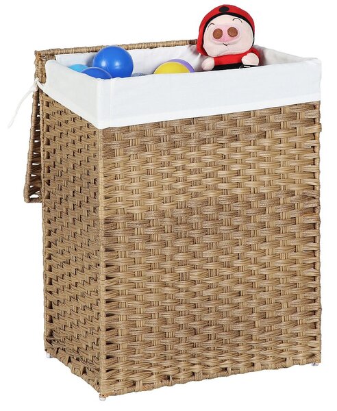 AVA műrattan ruháskosár, 90l, természetes barna SongmicsHome
