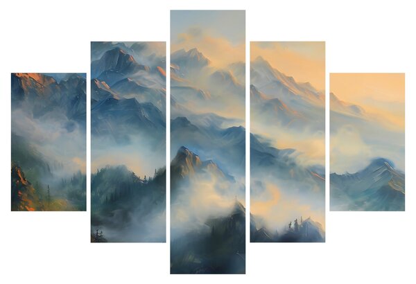 Kép - Festett hegyi táj (150x105 cm)