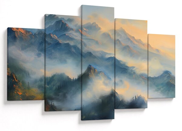 Kép - Festett hegyi táj (150x105 cm)