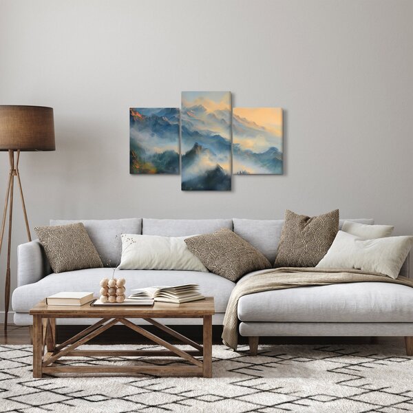Kép - Festett hegyi táj (90x60 cm)