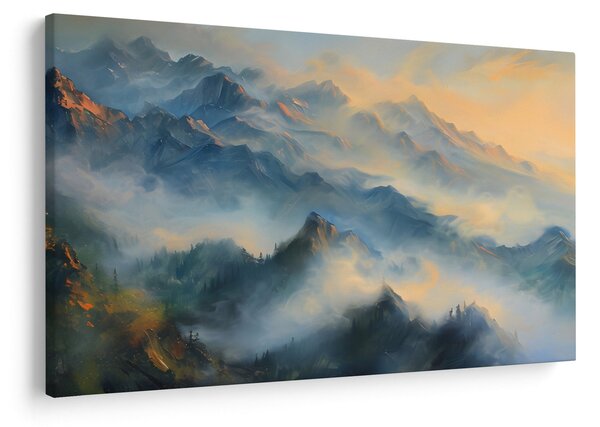 Kép - Festett hegyi táj (90x60 cm)