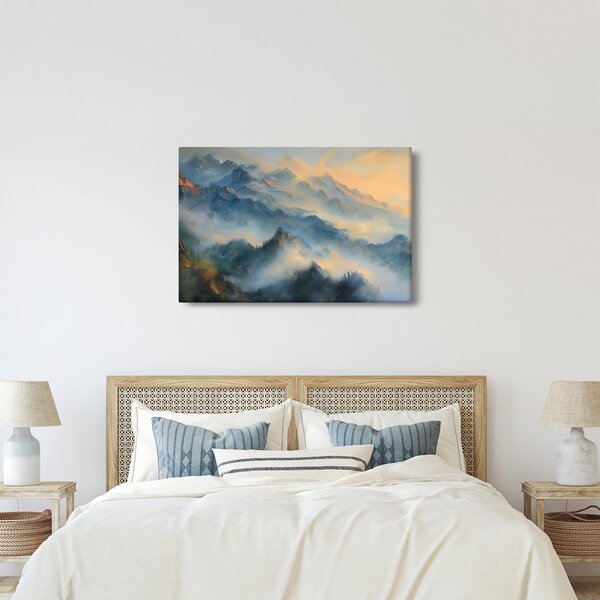 Kép - Festett hegyi táj (90x60 cm)
